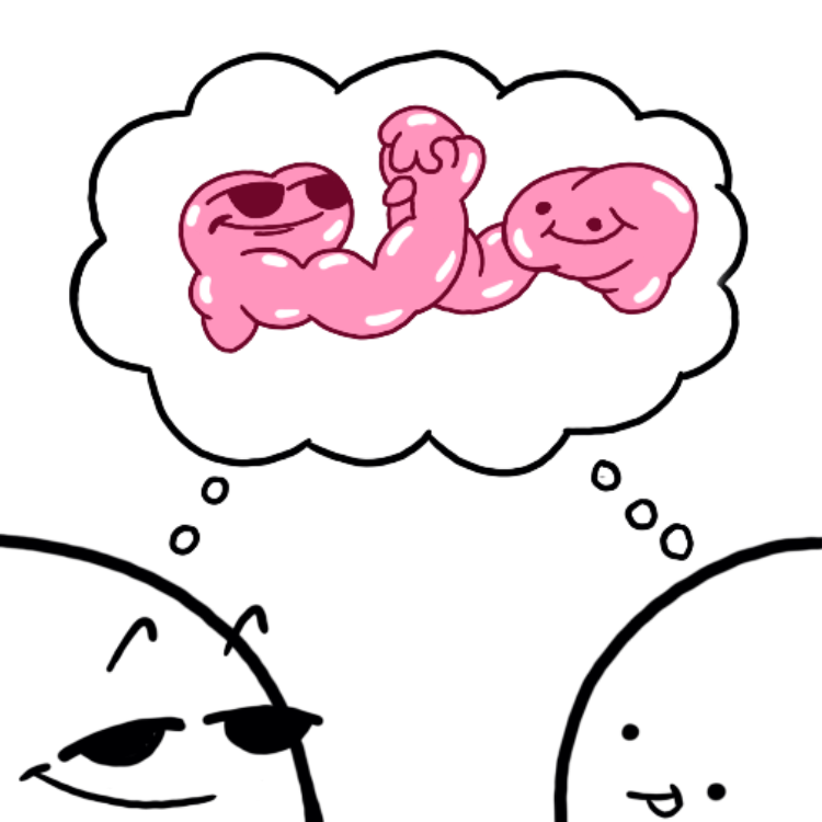 2 braincells half a thought